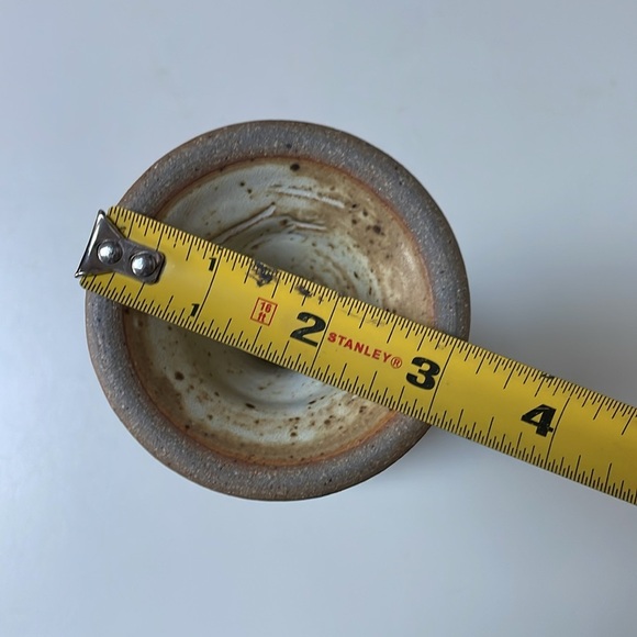 Studio Art Pottery Goblet Signed Ceramic Chalice Cup Wine Artsy Earthy Boho Clay - Picture 10 of 10